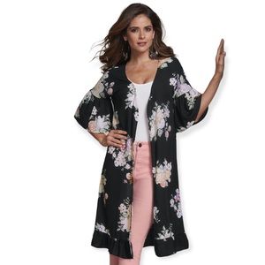 Woman’s Floral Ruffle Duster